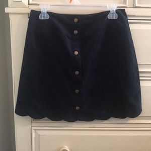 velvet button skirt